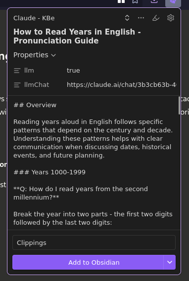 Screenshot showing the output with the properties added