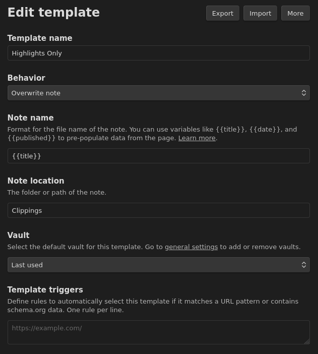 Template definition in the extension&rsquo;s settings - part 1