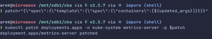 Execution of patch command