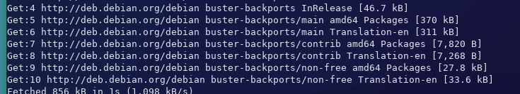 Part of sudo apt update output